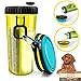 Produktbild CWH&WEN Tragbare Hundewasserflasche, LebensmittelbehäLter 2-In-1 Mit Zusammenklappbarer Hundenapf, 2 Silikon-HundenäPfe FüR Ihre Niedlichen Hunde