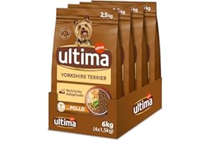 Ultima Pequeño Yorkshire Terrier Pollo, Comida seca para perros, Pack de 4 x 1,5kg, Total 6kg