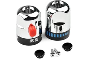 QOXEZY 1 Pair Thermostatic & On Off Water Control Handles for COMBO for Bath Shower Mixer Taps, Shower Valve Control Handle Constant Temperature Control Knob