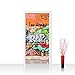 Produktbild Türtapete selbstklebend 100x211 cm PREMIUM PLUS Tür Fototapete Türposter Türpanel Foto Tapete Bild - GRAFFITI STONE WALL - Kinderzimmer Graffiti Streetart Graffitti Sprayer 3D bunt - no. 032