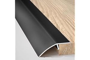 SSLLH Rampa di soglia in alluminio per porta/tappeto/piastrella/pavimento irregolare/legno a piastrella banda di transizione del pavimento in vinile, 52 mm di grande (colore: Nero * 1pc)
