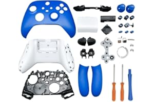Hzxkqmil Kit Guscio di Ricambio per Xbox Serie X/S Controller - Set di Custodie Complete Include Custodia Telaio Centrale Guide Laterali Pulsanti ABXY Paraurti LB RB Accessori (Blu)