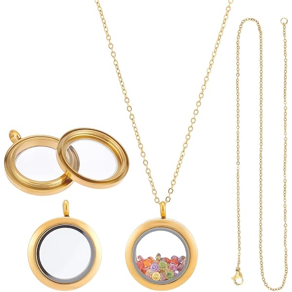 Collier Morella 70cm En Acier Inoxydable Or Rose - Pour Pendentifs Ronds De 33mm, Personnalisable