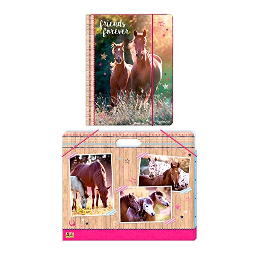 Preisvergleich Produktbild Pferdefreunde 2er Set 12842 12953 Sammelmappe A3 + Sammelmappe A4