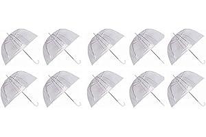 GADGETKING Ardisle Set of 10 Rain Umbrellas Dome Birdcage Clear Transparent PVC Plastic Wedding