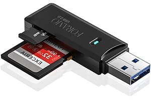 FORAMO Kartenleser USB 2.0 Stick Card Reader SDHC SDXC MicroSD TF Adapter Speicherkarte (Schwarz - USB 2.0)