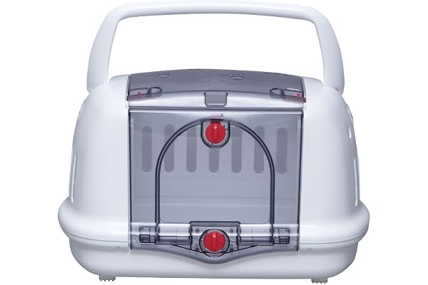Iris Ohyama, Panier, Box, Caisse, Sac de Transport Plastique(PP) pour Chien, Chat, Encoches latérales pour Ceinture de sécurité et Deux Ouvertures, L48 x P32.1 x H30 cm, P-HC480, Blanc