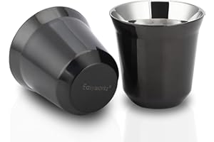 Easyworkz Set di tazzine da caffè in acciaio inossidabile con isolamento a doppia parete da 75 ml