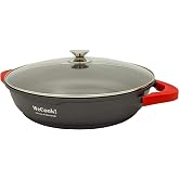 WECOOK! Ecostone Cazuela Baja Inducci&oacute;n con Tapa de Cristal 40cm, Antiadherente XTRA DUPON Ecol&oacute;gico sin PFOA, Aluminio Fundi