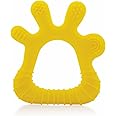 BeeBaby Finger Shape Soft Silicone Teether for 6 to 12 Months with Storage Case, BPA Free Teething Toy for Babies with Textured Surface for Soothing Gums. 100% Food Grade (Finger - Yellow)