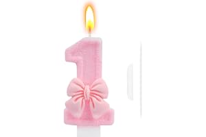 1:a födelsedagen tårtdekoration, rosa fjäril grattis på födelsedagen-ljus, nummer 1 ljus, glittrande tårtdekorationer för fli