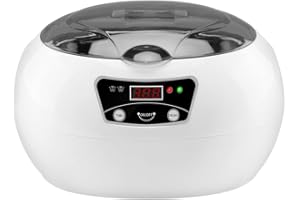 AIPOI Ultrasonic Jewelry Cleaner - Pulitore a ultrasuoni, 600 ml, dispositivo a ultrasuoni per la pulizia di occhiali, gioielli, orologi, protesi, bagno a ultrasuoni con degassamento, detergente per