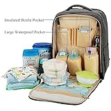 Lekebaby Baby Wickelrucksäcke mit Wickelauflage und Kinderwagen Haken, Grau - 4