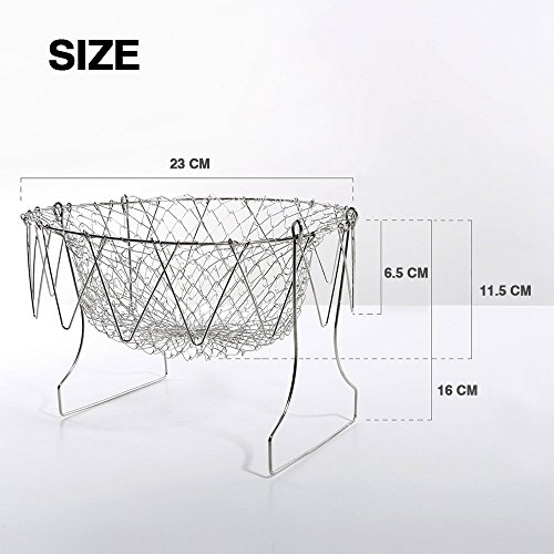 EpochAir Faltbare Fry Basket Dampf frittiertopf Dehnungs Magie frittierkorb Sieb - 5