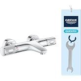 GROHE Precision Feel 34788000 Thermostat Bath and Shower Thermostat - Water Saving - Cold Body Surface - 38&deg;C Stop - Non-Slip
