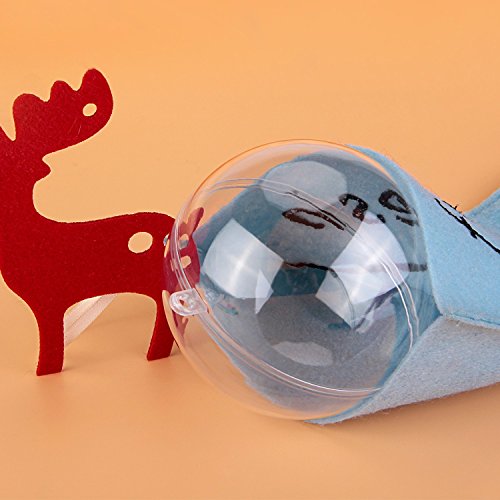 amzdeal Weihnachtskugeln transparent Verzierung 12 stück 8cm DIY Kunststoff-Kugel - 6