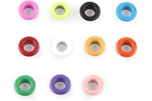 HILITAND Ojales de Metal, 4 Colores, 100 Juegos de Ojales metálicos de 5 mm, Hebilla de Cuero para Manualidades, Accesorios de Ropa (Color Mezclado)