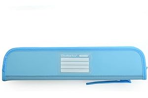 office box Estuche Escolar Porta Flautas - Ref.58811AC- Polipropileno con Bordes Reforzados y Cremallera, Asa Tirador e Identificador - Colorline (Azul Claro)