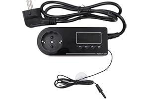VOANZO Thermostat Intelligent pour Terrarium et Aquarium - Contrôle de Température pour Reptiles et Insectes - Écran LCD - Chauffage Rond