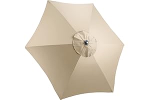 CHRISTOW Replacement Parasol Canopy Hexagonal 6 Arms UV 30+ Protection For Garden Umbrella