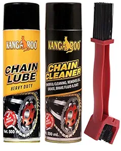 Kangaroo Chain Lubricant Spray & Chain Cleaner Spray(500 ML Each) and Cleaning