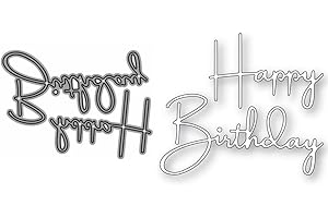 LZJSYKDQ Matrices de découpe en métal avec inscription « Happy Birthday » pour la fabrication de cartes, vocabulaire anglais, pour scrapbooking, album de fête, mariage, festival, décoration