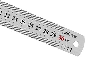 MUGBGGYUE Meike Règle de mesure double face épaisse en acier 1 mètre