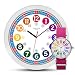 Produktbild Cander Berlin MNU 1030 Kinderwanduhr Wanduhr und MNA 1030 M Armbanduhr Kinder Armbanduhr Kinderuhr Lernuhr Mädchen