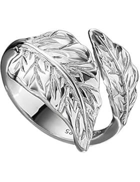 Julie Julsen Damen-Ring Poems of Life Collection Blatt 925 Ringgröße verstellbar - JJRG10389