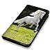 Price comparison product image Case for Samsung Galaxy S6 Edge, shell detail protective mobile phone flip case cover Samsung Galaxy S6 Edge G925. OM1019 Pferd Hengst auf Wiese Weiß