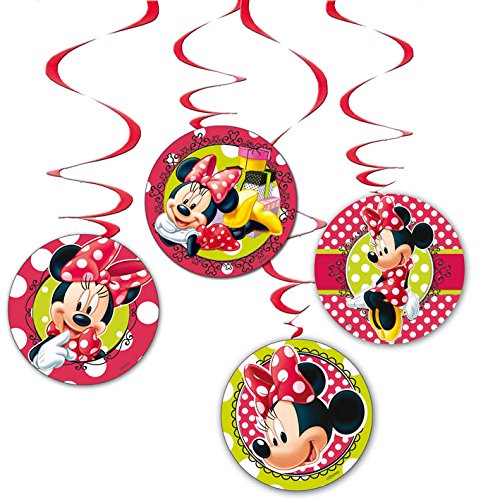 4x Hängende Decken-Deko * MINNIE MOUSE * für Kindergeburtstag // Kinder Geburtstag Party Deko Hanging Cutouts Minni Maus