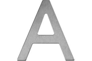 EXTIFF Número y letra de la calle, número de la puerta o número de la casa, de acero inoxidable Plata brillante, con soporte adhesivo, de 76 mm de altura (A)