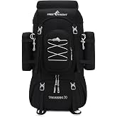 Bseash 70L (65+5) Waterproof Hiking Camping Backpack with Rain Cover for Outdoor Sports Travel Climbing Sightseeing