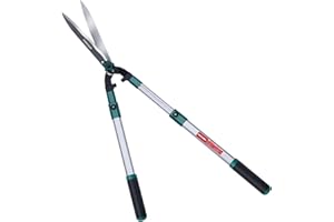 HYCHIKA BETTER TOOLS FOR BETTER LIFE HYCHIKA Cisaille Haie Telescopique 111CM, Taille Haie Manuel, Cisailles à Haies, Lames en Acier Trempé, Lames de 214 MM, Cisaille de Jardin Pour Tailler les Haies et les Buissons