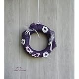 Türkranz, lila, Türdeko, Muttertag, Türschmuck, Feder, Jute, weiß, Vogel