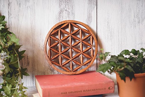 Wand Deko ~ ALYAH ~ Blume des Lebens – 20 cm – Handgearbeitet – aus Holz (ws260-2) - 8