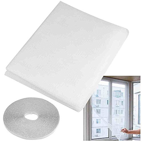 Insect Fly Wasp Bug Mosquito Window Net Mesh Screen - Bedroom Kitchen Office Healthy Safty Tool Accessory - Protector Baby Child Adult 1.3mx1.5m White [version:x8.7] by DELIAWINTERFEL