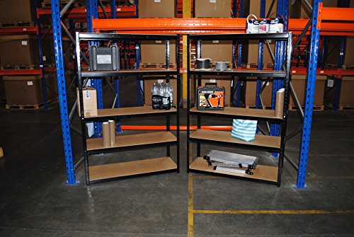 180 cm x 120 cm x 45 cm, schwarz 5 Etagen (175kg Pro Regal), 875 KG Kapazität Extra Breit Garage Aufbewahrung Regal, 5 Jahre Garantie - 3