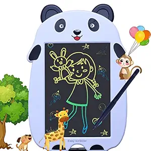 Easy Scribbler 9 Inch LCD E-Writing Pad Comes with Cat and Panda Collections Multi Color Options for Writing and Drawing, E - Writing Tablet for Kids and Students (White - Panda Collection)