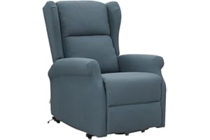 Cribel Arlette D Poltrona Relax Elettrica Reclinabile, con Funzione alzapersona e massaggiante, Legno, Blue, TU