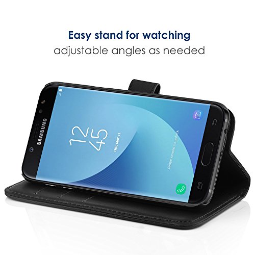 Funda Samsung Galaxy J5 2017 Simpeak Carcasa Samsung J5 2017 Fundas Cuero Galaxy J5 2017 5 2 pulgadas   Soporte Plegable  Ranuras para Tarjetas y Billetes  Estilo Libro  Acceso a Botones  Cierre Magn  tico Negro