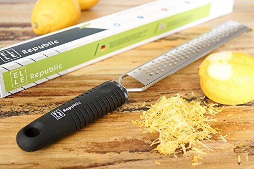 All-in-One premium Edelstahl-Reibe – perfekt für Parmesan, Käse, Muskat, Zitronen von Elle Republic | Zester, Hobel, Universalreibe - 2