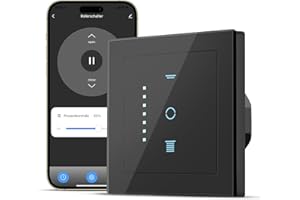 CURRYSMARTER - Interruptor de persiana wifi, 6.ª generación, con led controlable, temporizador inteligente, requiere conductor neutro, control de persianas compatible con Echo Alexa/Google