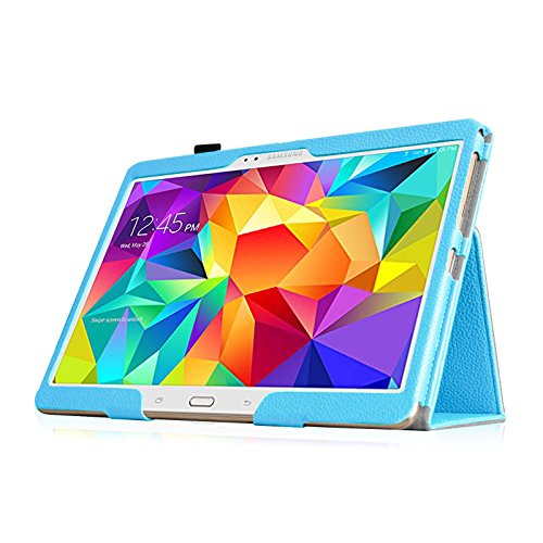 Fintie Samsung Galaxy Tab S 10.5 Hülle Case – Slim Fit Folio Kunstleder Schutzhülle Cover Tasche mit Ständerfunktion für Samsung Galaxy Tab S T800 T805 (10,5 Zoll) Tablet (mit Auto Schlaf / Wach Funktion), Blau - 8