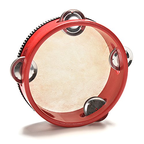 u-hoMEy Wooden Musical Tambourine Drum Rattles Toy Kids Educational Toy