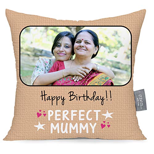 TIED RIBBONS Satin Personalized Cushion (12 Inch X 12 Inch) with Inner Filler (Multicolour)