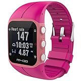IGEMY 23MM Große Silikon Gummi Uhrenarmband Ersatz Handgelenk Bügel für Polar M400 M430 Fitness Uhr (Hot Pink)