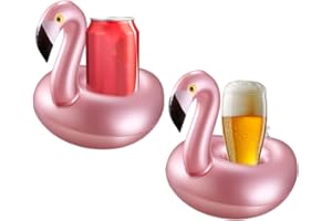 OUDQFCJ 2 Stück Kleine Flamingo Getränkehalter, Aufblasbare Getränkehalter für Whirlpool, Mini-Flamingo Schwimmender Getränkehalter, Getränkehalter für Schwimmbad