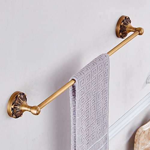 Weare Home Antike Bronze Retro Stil Badezimmer Accessoires Einzeln Handtuchstange Handtuchhalter aus Bronze Deko Design Wandmontag Wandhalterung Bohren, L61cm - 2