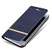 Produktbild Samsung Galaxy J3 2017 Hülle, Ultra Slim Fit, Kickstand, Card Slot, TPU Bumper, Anti-Scratch, Flip Leder PU Wallet Case für Samsung Galaxy J3 2017/J330 (Dark Blue)